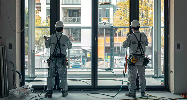 Patio Door Glass Replacement with Built-In Blinds in Jasmine Estates, FL