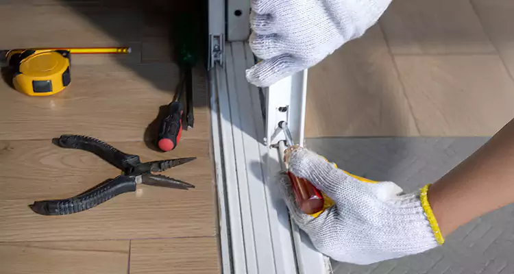 Backyard Sliding Door Track Repair in Jasmine Estates, FL